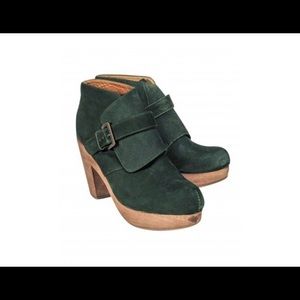 Rachel Comey sz 8.5 suede wooden booties/ boots LIKE NEW